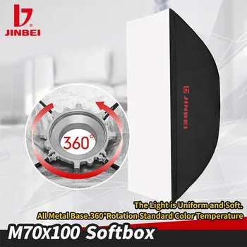 JINBEI 70X100cm Přenosné Obdélníkový Studio Blesk Softbox 360D Rotační Bowens Držák Soft box pro Studio Blesk