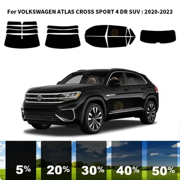Precut nanoceramics auto UV Okno Odstín Kit Automobilové Okenní Fólie Pro VOLKSWAGEN ATLAS CROSS SPORT 4 DR SUV 2020-2023