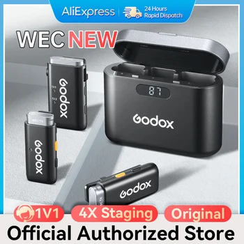 Godox WEC kit2 2.4 GHz Bezdrátový Klopový Všesměrový Mikrofon, Vysílač, Přijímač Pro digitální ZRCADLOVKY, chytré telefony