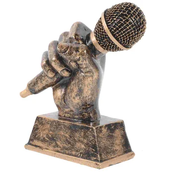 Mikrofon Trofeje Silver Zpěvák Trofej Uznání, Dárek, Tanec Trofej Mic Trofej Zpěv Award Trofej Karaoke Soutěže