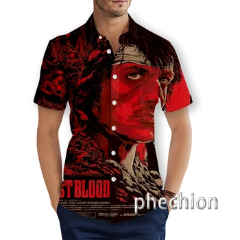 Hawaiian Pánská Krátký Rukáv Beach Košile Ležérní Rambo 3D Tištěné Košile Plus Velikosti S-5XL Módní Muži Topy U31