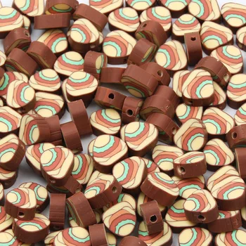 10mm Hamburger Clay Korálky Kreslený Vzor Polymer Volné Distanční Korálky Pro DIY Výrobu Šperků Děti Náhrdelník Náramek Příslušenství