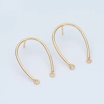 10ks Zlaté Podkovy Náušnice, Jednoduché ve tvaru U Ucha Příspěvky Pro Výrobu Šperků DIY Nálezy (GB-779)