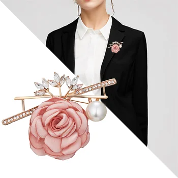 Ručně Vyráběné Tkaniny Tkaniny Umění Květina Brož Pro Ženy, Dámy Korejský Růže Květinové Oblek, Košili Živůtek Límec Klopě Kolíky Svatební Šperky