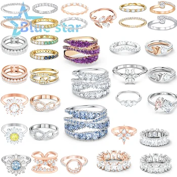 2022 Nové Trendy Trendy Ženy Prsteny Luxusní Rakouské Crystal Šperky Zásnubní Večírek Vysoce Kvalitní Kroužky