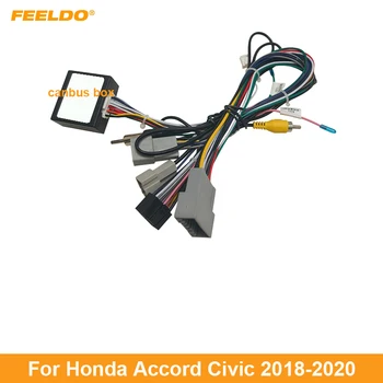 FEELDO Car Audio Kabelový Svazek s Canbus Box Pro Honda Accord Civic Aftermarket 16pin CD/DVD Stereo Instalace Drátu Adaptér