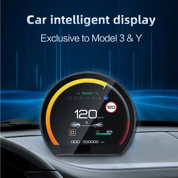Nové Mini HUD Pro Tesla Model 3 Y Auto Metr LCD Displej najetých Kilometrů, Rychlost, Otevřené Dveře, Informace o Digitálním Displeji přístrojové desky Upgrady