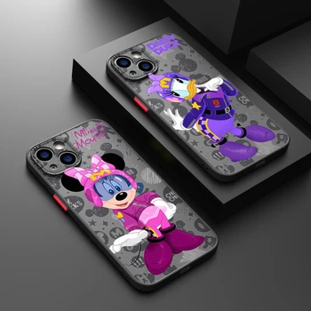 Mickey Minnie Duck Pro Apple iPhone 15 14 13 12 11 Mini Pro Max 8 7 6S 6 XR-X XS Plus Matné Průhledné Telefon Pouzdro Mobil Případ