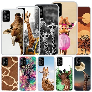 Roztomilý Kreslený Žirafa Zvířat Měkké Pouzdro Pro Samsung Galaxy A51 A71 A50 A70 A21S Kryt Telefonu A30 A20E A10 A31 A41 A6 A7 A8 A9 Shell