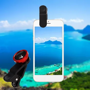 3 V 1 Rybí Oko Objektiv 0.67 x Širokoúhlý Makro Objektivy Klip Pro iPhone, Samsung, Huawei, Xiaomi Univerzální Mobilní Telefon, Fotoaparát Fisheye
