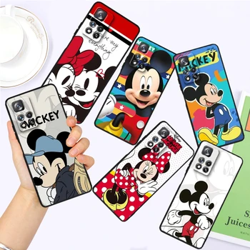 Pro Xiaomi Redmi Note 12R 12 12S Turbo 11 11T 11S 10 10 9 8 Pro Plus 5G Černé Anime Roztomilý Mickey Minnie Kryt Telefonu Případ