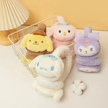 Hello Kitty Anime Sanrio Zimní dětský Kreslený Roztomilé a Teplé Klapky na uši dětské Módní Klapky na uši Kuromi Melodie CinnamonGift