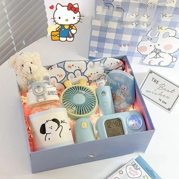 Sanrio Pachacco Hello Kitty Vody Šálek Kapesní Ventilátor Budík Zvlhčovač Dárkové Krabičce Nový Kawaii Dívka Srdce Menšiny Letní Dárek