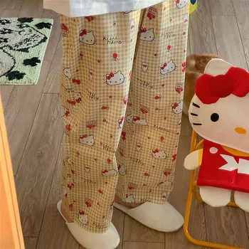 Nové Hello Kitty Karikatura Pyžamo Kalhoty Student Začátku Podzimu Roztomilé Kalhoty Lze Nosit Vně Koleje Ležérní Kalhoty Letní Šaty