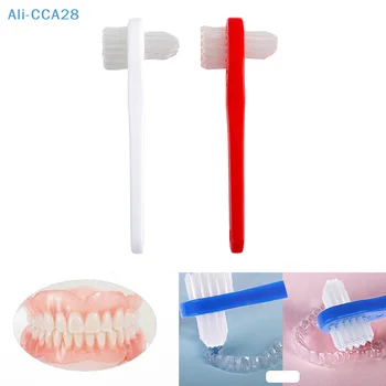 1KS T-tvaru zubní Protézy Specializované Kartáč Ortodontické zubní Kartáček Dual Head Falešné Zuby Kartáče Čistič Erotických Student Zuby Whiteing