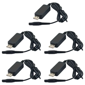 5kusů A00390 holicí Strojek Nabíječka Napájecí Kabel 4.3 V, 70MA Napájení USB Nabíjecí Kabel Pro RQ310 RQ330 S300 S510 S1010 S1203