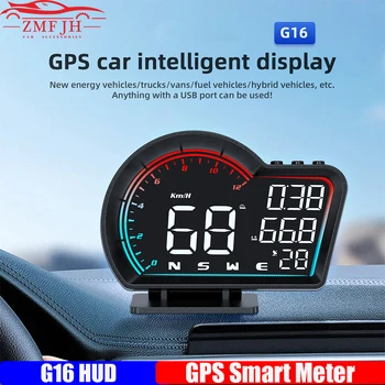 G16 Automobilové GPS HUD Head Up Displej, Rychloměr, Ujeté vzdálenosti Bezpečnostní Alarm, Multifunkční palubní Počítač, Auto Elektroniky