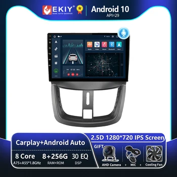 EKIY T8 Pro Peugeot 207 CC 207CC 2006 - 2015 Auto Rádio Multimediální Video Přehrávač, GPS Navigace Carplay Android Auto Č. 2 DIN DVD