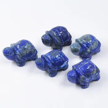 Přírodní Lapis Lazuli Krystal Želva Zvířat Hojení Domácí Výzdoba Řemesla Dekor