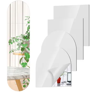 4/10pcs Akrylové Zrcadlo Samolepky na Zeď Zahustit DIY Flexibilní Akrylové Zrcadlo Samolepky 3D Obtisk Obývací Pokoj Koupelna Dekor Domů