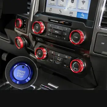 Akzz Vhodné Pro Interiérové Úpravy Pro Ford 16-21 Raptor F150 Klimatizace, Audio, Světlometů Spínač otočný Knoflík Kruhu
