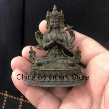 Kolekce Měděné Ozdoby Řemesel Čtyři-Ozbrojený Avalokiteshvara Socha Ozdoby