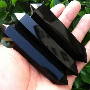 Přírodní Fluorit Krystal Obsidiánu Sloupci Bod Hojení Hexagonální Kouzelná Hůlka Dekor Ornament Crystal Stone