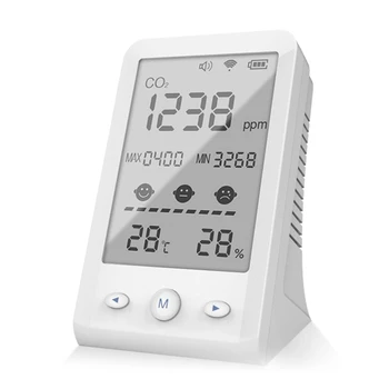 Tuya Wifi Kvality Ovzduší Monitor CO2 Detektor Skleníkových Teplota Vlhkost Sledování Kvality Ovzduší Monitor Pro Vnitřní Home Office