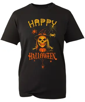 Halloween Party T-Shirt Horor Motorkáře Lebka Tvář Čarodějnice Klobouk Jezdci Hrubý Cool Tops
