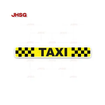 Žluté Kostkované TAXI Auto Obtisk Retro Reflexní Obtisk Módní Design Vozu Vodotěsné Vinyl