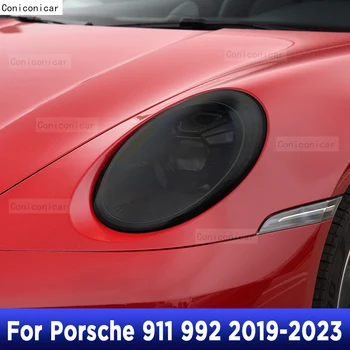 Auto Světlomet Odstín Anti-Scratch Uzené Černé Ochranné Fólie Self Healing TPU Samolepky Pro Porsche 911 992 2019-2023 Příslušenství