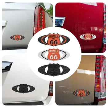 Univerzální Auto Dekor 3D Kovové ROUTE US 66 Logo Odznak Auto Samolepka Znak Car Styling Příslušenství Motocykl Auto Samolepka