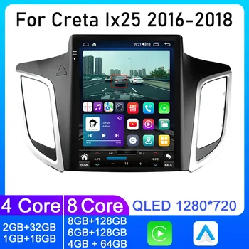 Pro Tesla Vertikální Obrazovce Auto Rádio Stereo Pro Hyundai Creta ix25 2015-2019 2 Din Multimediální Video Přehrávač, GPS Navigace Carplay