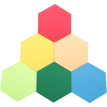 6 Pack Hexagon Cítil Nástěnka Samolepící Bulletin Memo Foto Korkové Desky Barevné Pěnové Nástěnné Dekorativní Dlaždice S 6 Připínáčků