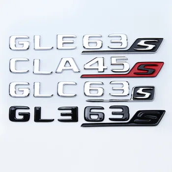 3D ABS, Auto Zadní Kufr Samolepka Znak Logo GLE63S Odznak Pro Mercedes AMG C E GLC, GLE 63 S, W204, W205 W213 W212 X253 W166 W167 C292