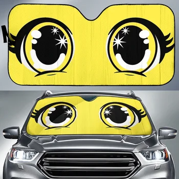 Auto 3D funny Cartoon Oči Tištěné Auto Truck SUV Univerzální čelní Sklo Sluneční clony Stylový Rozkládací sluneční clona na čelní Sklo Auta