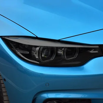 2 Ks Auto Světlometů Ochranný Film Světlometu Restaurování Transparentní TPU Černé Nálepka Pro BMW Řady 4 F32 F33 F36 Příslušenství
