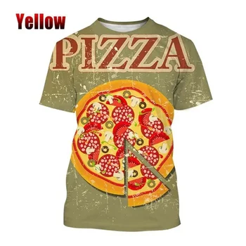 Nové Legrační Pizzu 3D Tištěné T-Košile Muži A Ženy, Oblečení Casual s Krátkým Rukávem Graphic Tee Harajuku Stylu Streetwear Top T Košile