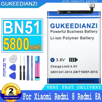 GUKEEDIANZI Baterie BN51 5800mAh Pro Xiaomi Redmi 8 8A pro Redmi8 pro Redmi8A Náhradní Baterie Bateria + Sledovací Číslo