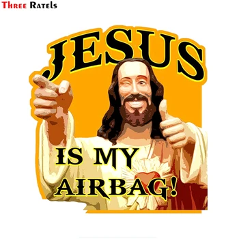 Tři Ratels FTC-884# 14cmx14.7cm PVC Vodotěsné Ježíš Je Můj Airbagu Legrační Auto Samolepka, Obtisk
