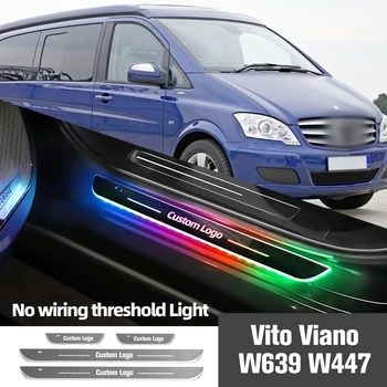 Pro Mercedes Benz Vito Viano W639 V Class W447 Auto Prahu Dveří Světlo Přizpůsobené Logo LED Vítejte Pedál Práh Lampy Příslušenství