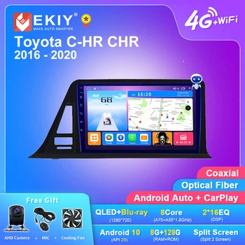 EKIY T7 Android Auto Rádio Carplay Pro Toyota C-HR, CHR 2016-2020 Pravé ruce řidiče Stereo Multimediální Video Přehrávač, GPS Navigace 1Din