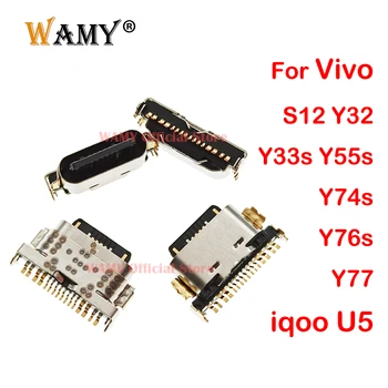 5-100ks, Typ C USB Nabíjecí Dock Nabíječka Port Konektor pro Vivo S12 Y32 Y33s Y55s Y74s Y76s Y77 iqoo U5