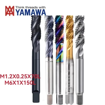 YAMAWA HSSE Prodloužit 80MM 100MM 120MM 150MM Spirály Skládaný Klepněte TIN-Povlak M1.2M1.4M1.6 M2 M2.5 M2.6 M3M4M5M6 Závit Závitníky