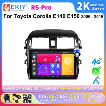 EKIY 2K Obrazovce CarPlay Rádio Pro Toyota Corolla E140 E150 2006 - 2016 Android Auto 4G Auto Multimediální GPS Přehrávač, Autorádio Stereo