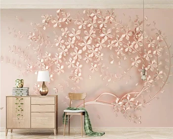Vlastní tapety růžové štěstí strom dětský pokoj pozadí stěny nástěnné malby, bytové dekorace, obývací pokoj, ložnice, 3d tapety