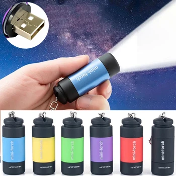 Led Mini Světlo Pochodně USB Nabíjecí Přenosná Svítilna Klíčenka Svítilna Lampa Vodotěsné Světla Kempování Svítilny