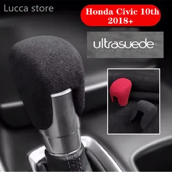Pro Honda Civic10th 2018 2019 2020+ horní semiš Semiš Ultrasuede Balení hlavice Řadicí Páky ABS Čalounění Kryt Samolepka
