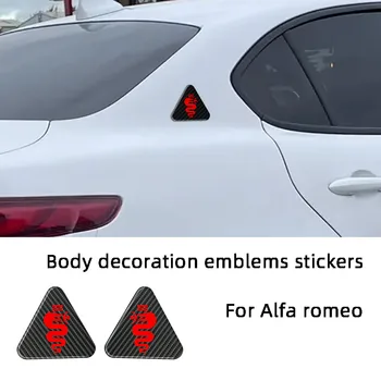 Tělo Blatníku Dekorace Odznak Uhlíkových Vláken Auto Samolepky Pro Alfa Romeo Giulia Stelvio 159 156 147 Giulietta Vnější Stylové Obložení