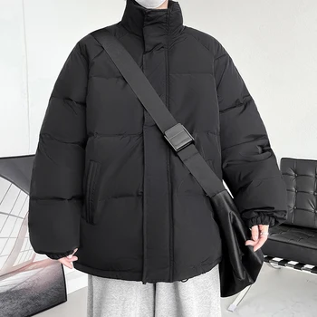 KAPMENTS Černá Harajuku Y2k Streetwear Harajuku Bundy Kabáty Sněhu, Krátká Zimní Bunda Bundy Puffer Bunda s New In Bublina Kabát